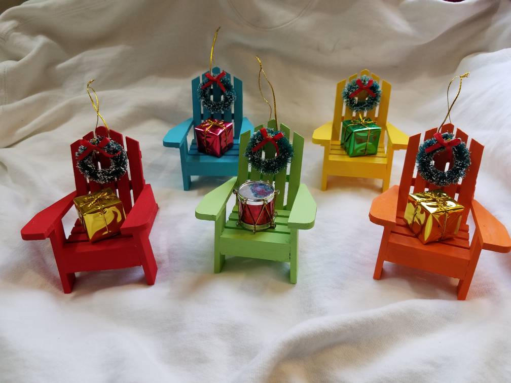 Adirondack Chair Beach Ornament, Adirondack Chair Christmas Ornament