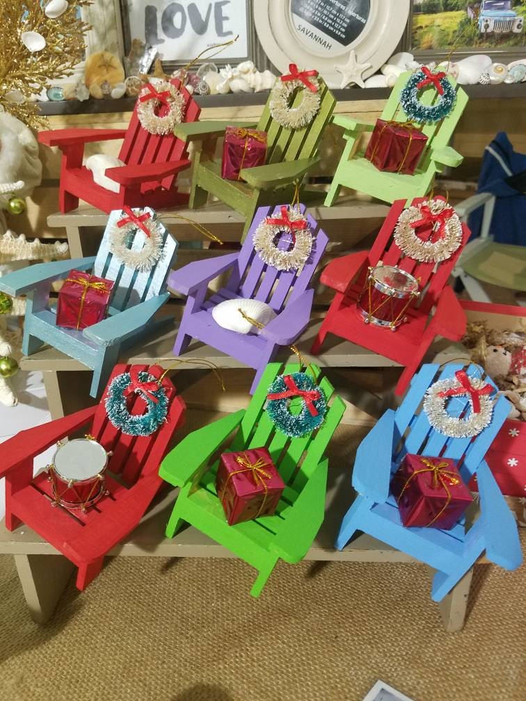 Adirondack Chair Beach Ornament, Adirondack Chair Christmas Ornament