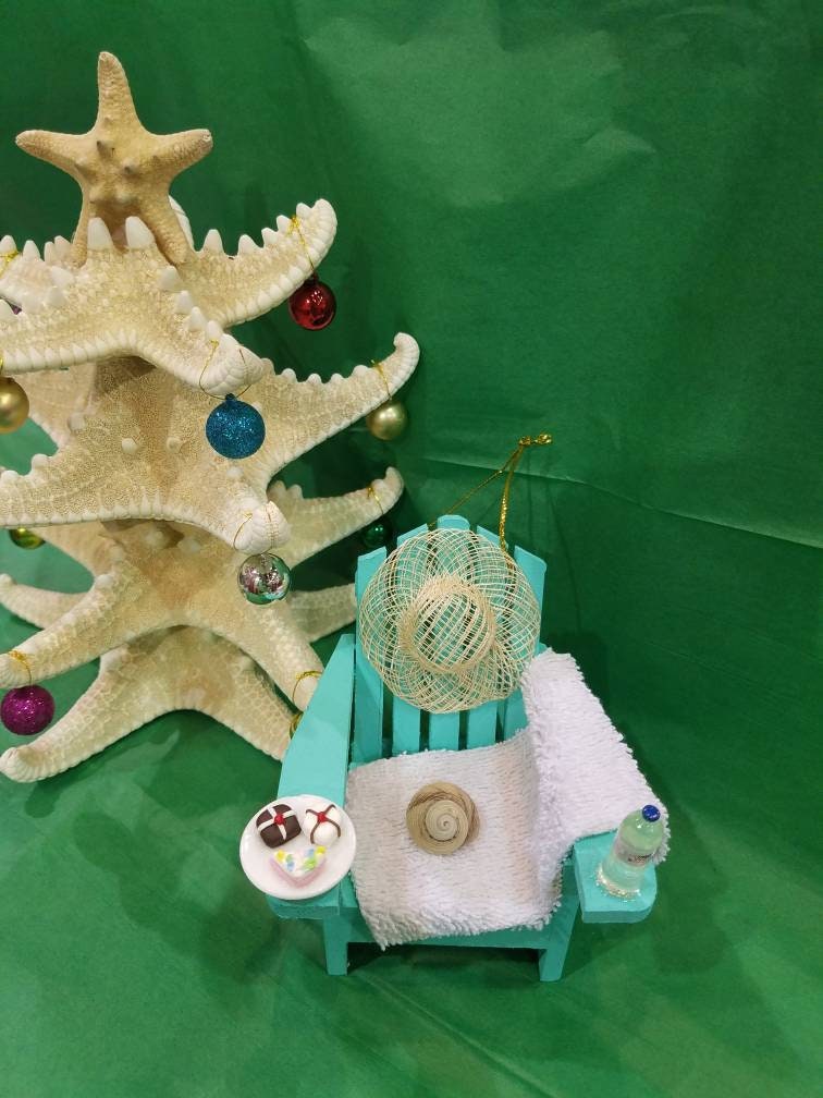 Adirondack Beach Christmas Ornaments, Adirondack Chair Christmas Ornaments
