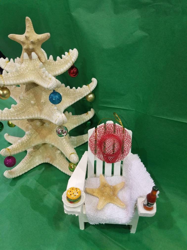Adirondack Beach Christmas Ornaments, Adirondack Chair Christmas Ornaments