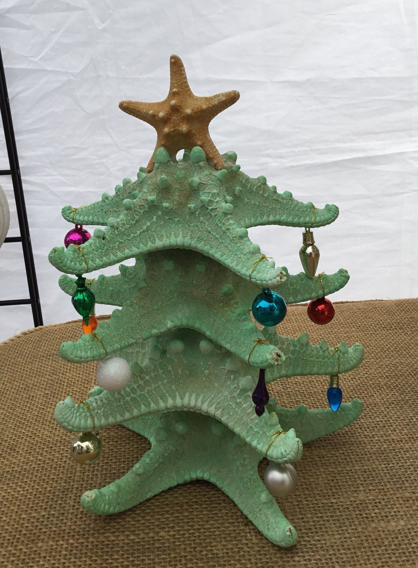 Starfish Christmas Tree, Mini Christmas Tree, 9" Green Starfish Tree, Tabletop Christmas Tree, Starfish Tree