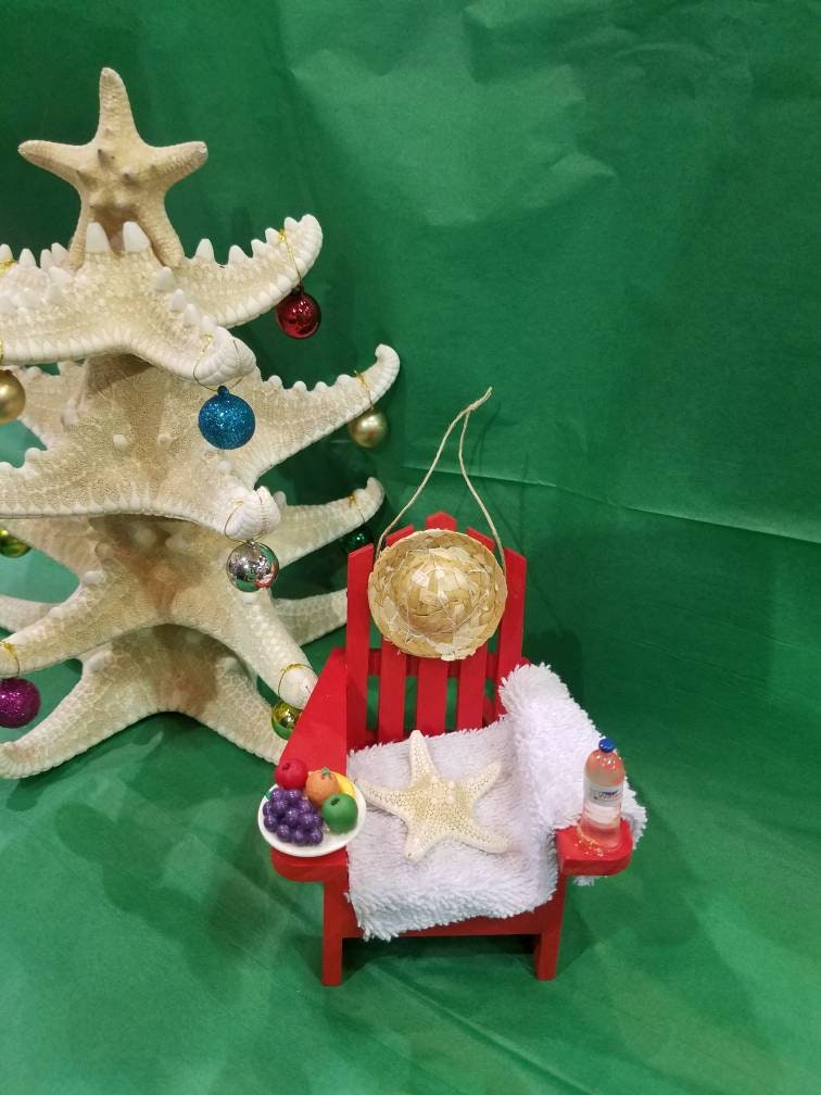 Adirondack Beach Christmas Ornaments, Adirondack Chair Christmas Ornaments