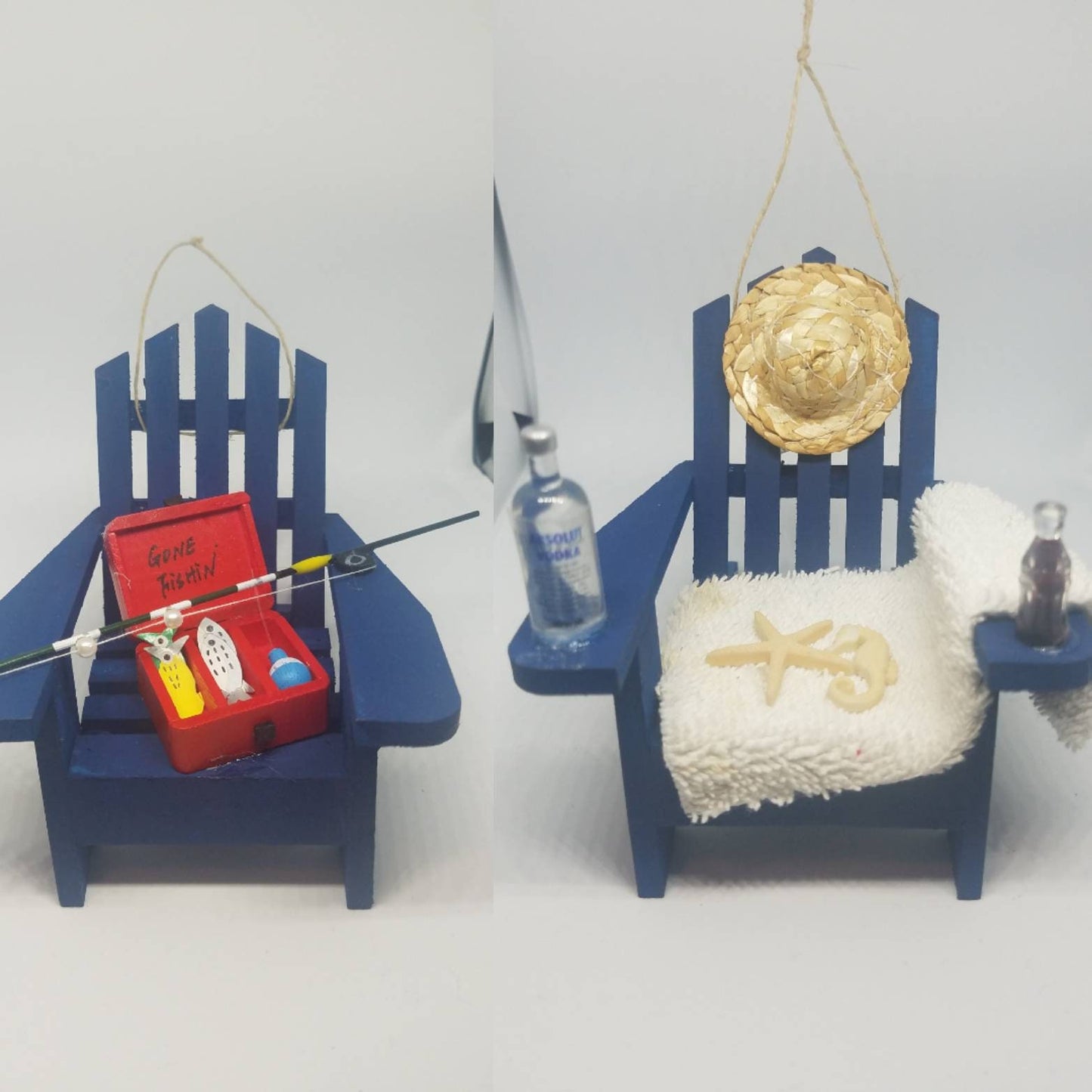 Adirondack Chair Coastal Christmas Ornaments