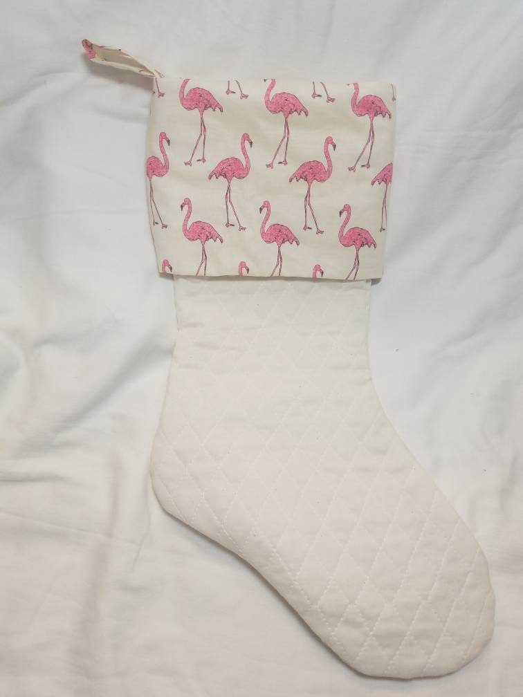 Flamingo Quilted Christmas Stocking