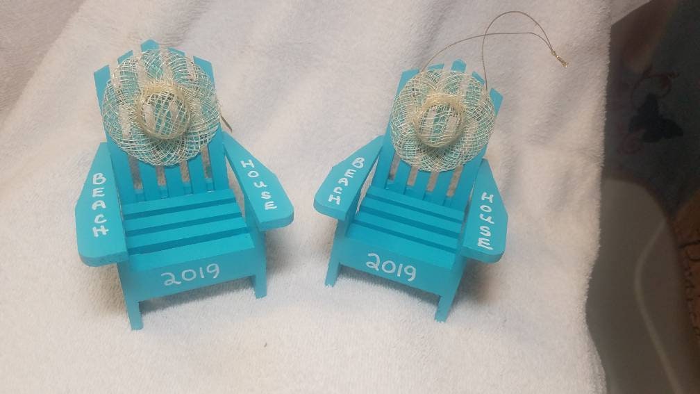 Adirondack Chair Beach Ornament, Adirondack Chair Christmas Ornament