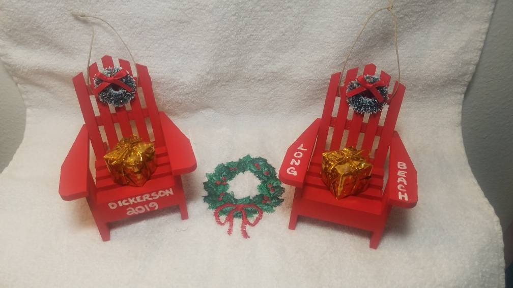 Adirondack Chair Beach Ornament, Adirondack Chair Christmas Ornament