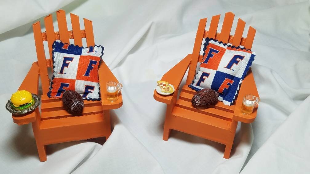 Adirondack College Football Ornament, Handmade Christmas Beach Ornament, Florida Football Christmas Ornament, Beach Chair Christmas Ornament