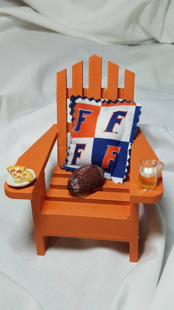 Adirondack College Football Ornament, Handmade Christmas Beach Ornament, Florida Football Christmas Ornament, Beach Chair Christmas Ornament