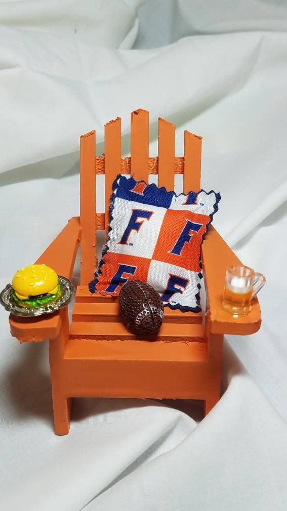 Adirondack College Football Ornament, Handmade Christmas Beach Ornament, Florida Football Christmas Ornament, Beach Chair Christmas Ornament