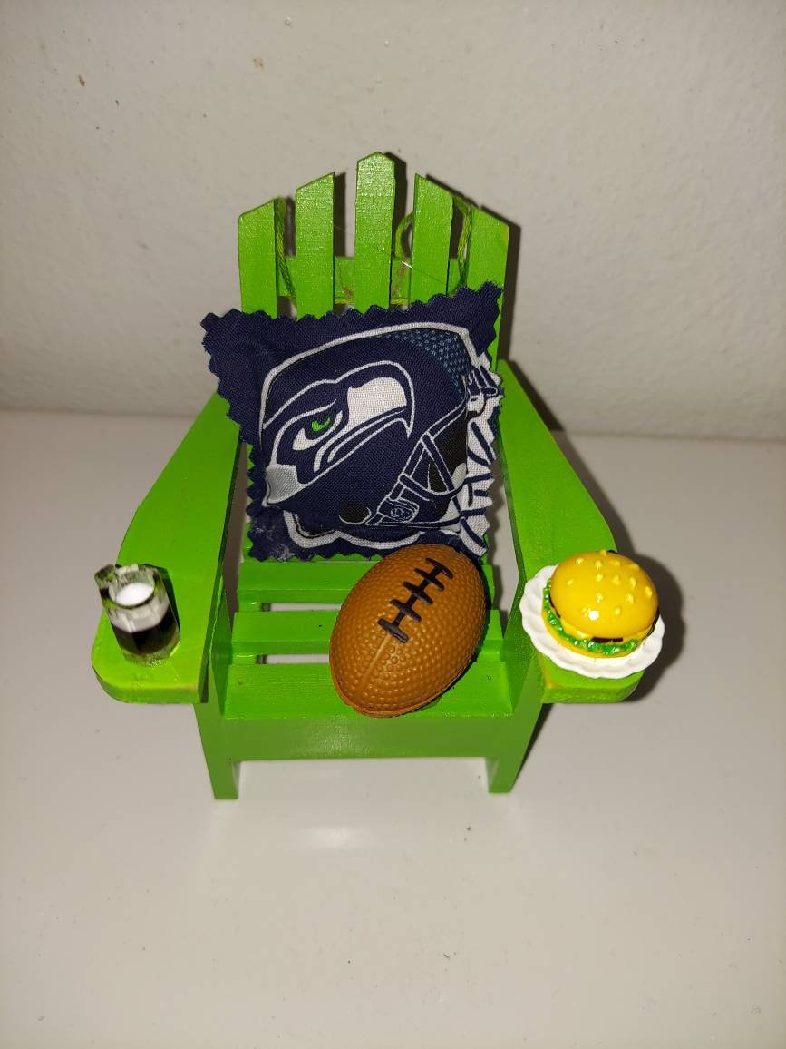 Seahawks Ornament I NFL Christmas Ornament | Adirondack Chair Ornament I Seattle Seahawks Christmas Ornament I Coastal Cottage Christmas