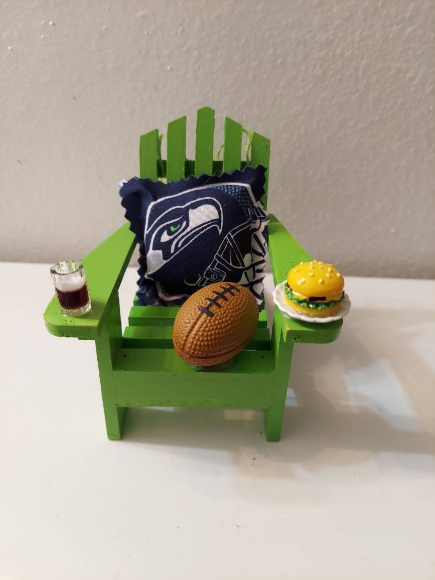 Seahawks Ornament I NFL Christmas Ornament | Adirondack Chair Ornament I Seattle Seahawks Christmas Ornament I Coastal Cottage Christmas