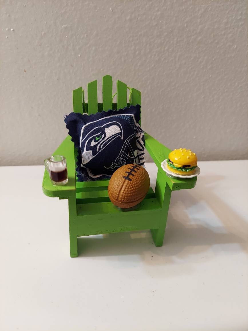 Seahawks Ornament I NFL Christmas Ornament | Adirondack Chair Ornament I Seattle Seahawks Christmas Ornament I Coastal Cottage Christmas