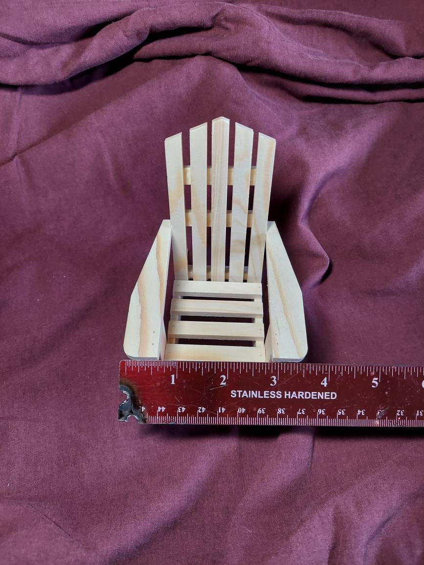 Painted Miniature Adirondack Chair, Finished Wood Fairy Chair, Adirondack Miniature Cake Topper, Assorted Colors