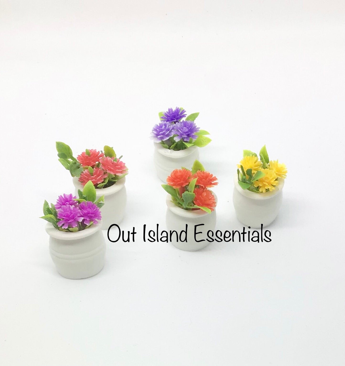 2 Pcs. Dollhouse Flowers, Miniature Florals, Dollhouse Centerpiece 1:12 Scale