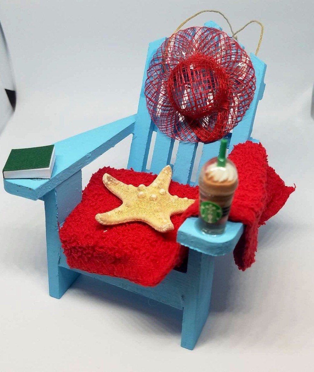 Adirondack Ornament, Christmas Beach Ornament, Adirondack Chair Christmas Ornament, Beach Chair Christmas Ornament, Adirondack Chair