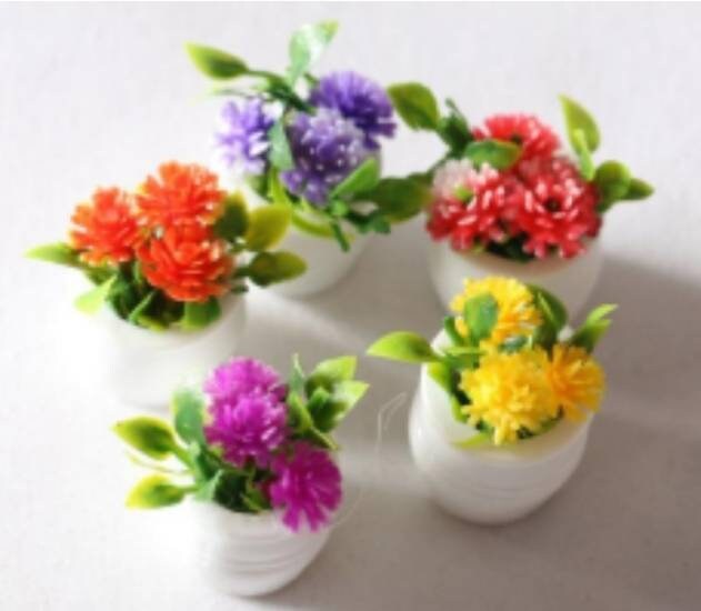 2 Pcs. Dollhouse Flowers, Miniature Florals, Dollhouse Centerpiece 1:12 Scale