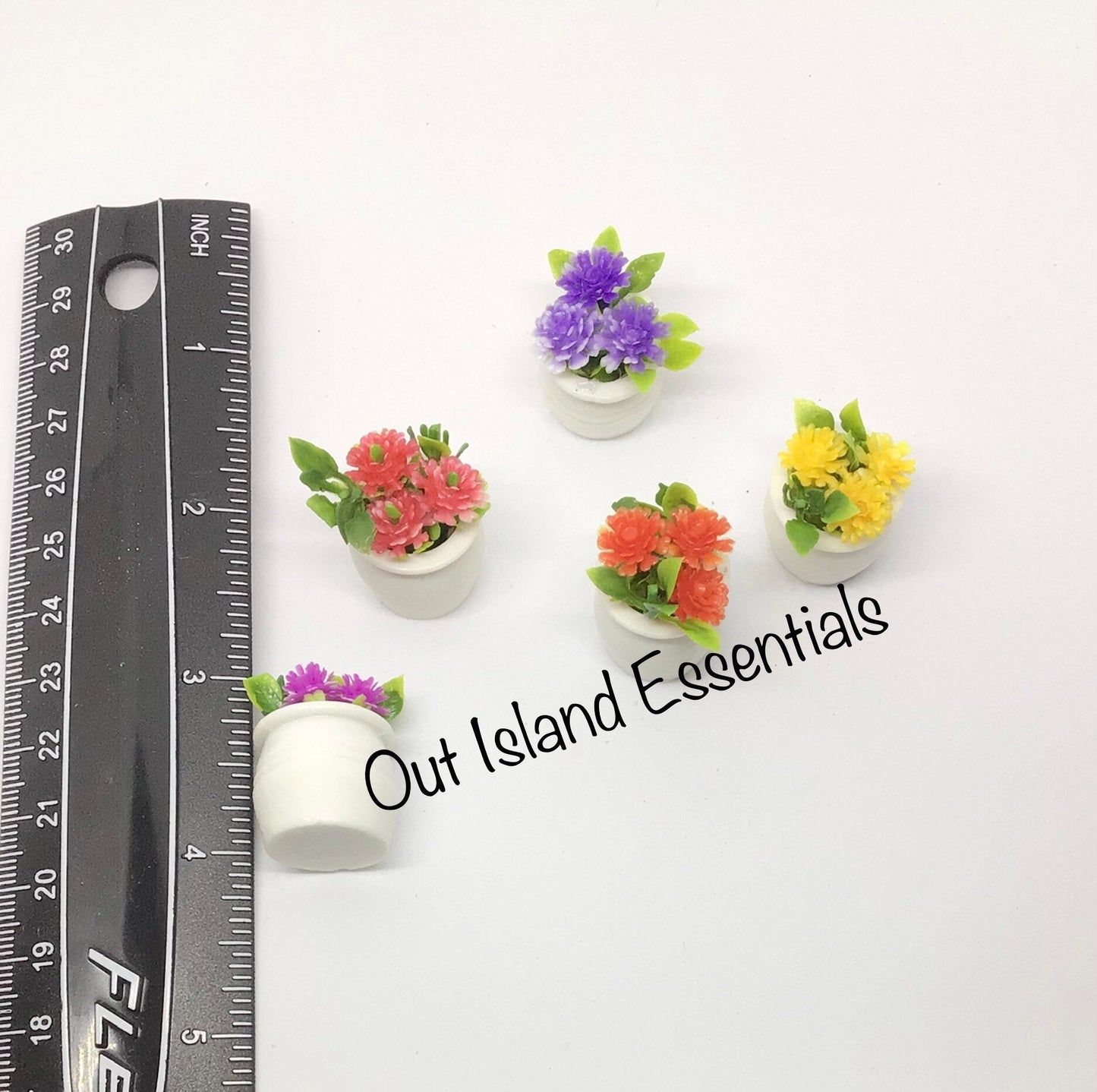 2 Pcs. Dollhouse Flowers, Miniature Florals, Dollhouse Centerpiece 1:12 Scale
