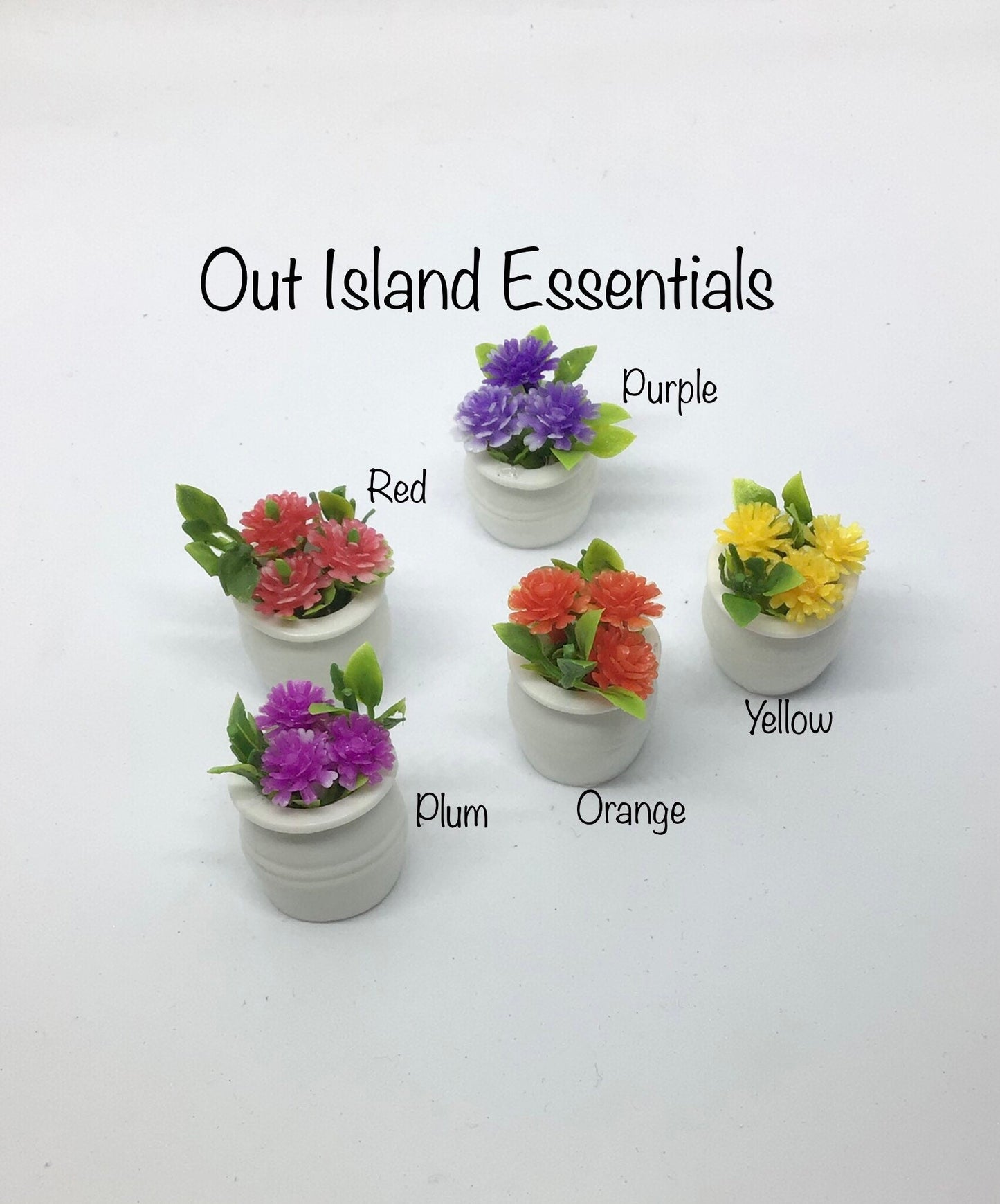 2 Pcs. Dollhouse Flowers, Miniature Florals, Dollhouse Centerpiece 1:12 Scale