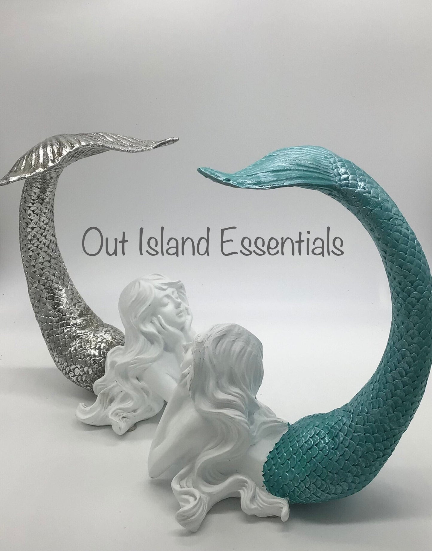 Tail Up Mermaid Statue | Mermaid Decoration | Daydreaming Mermaid | Fancy Tail Mermaid