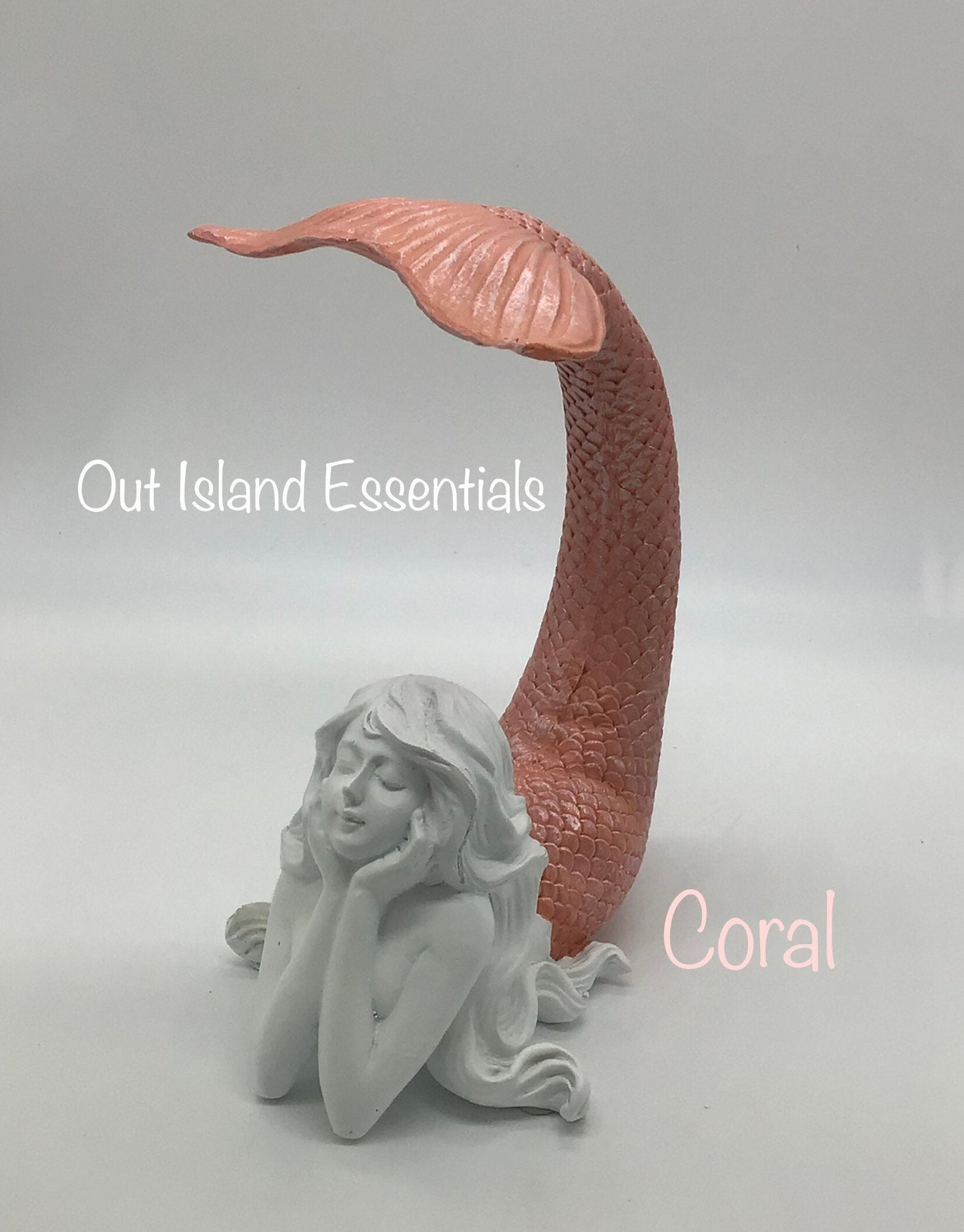 Tail Up Mermaid Statue | Mermaid Decoration | Daydreaming Mermaid | Fancy Tail Mermaid
