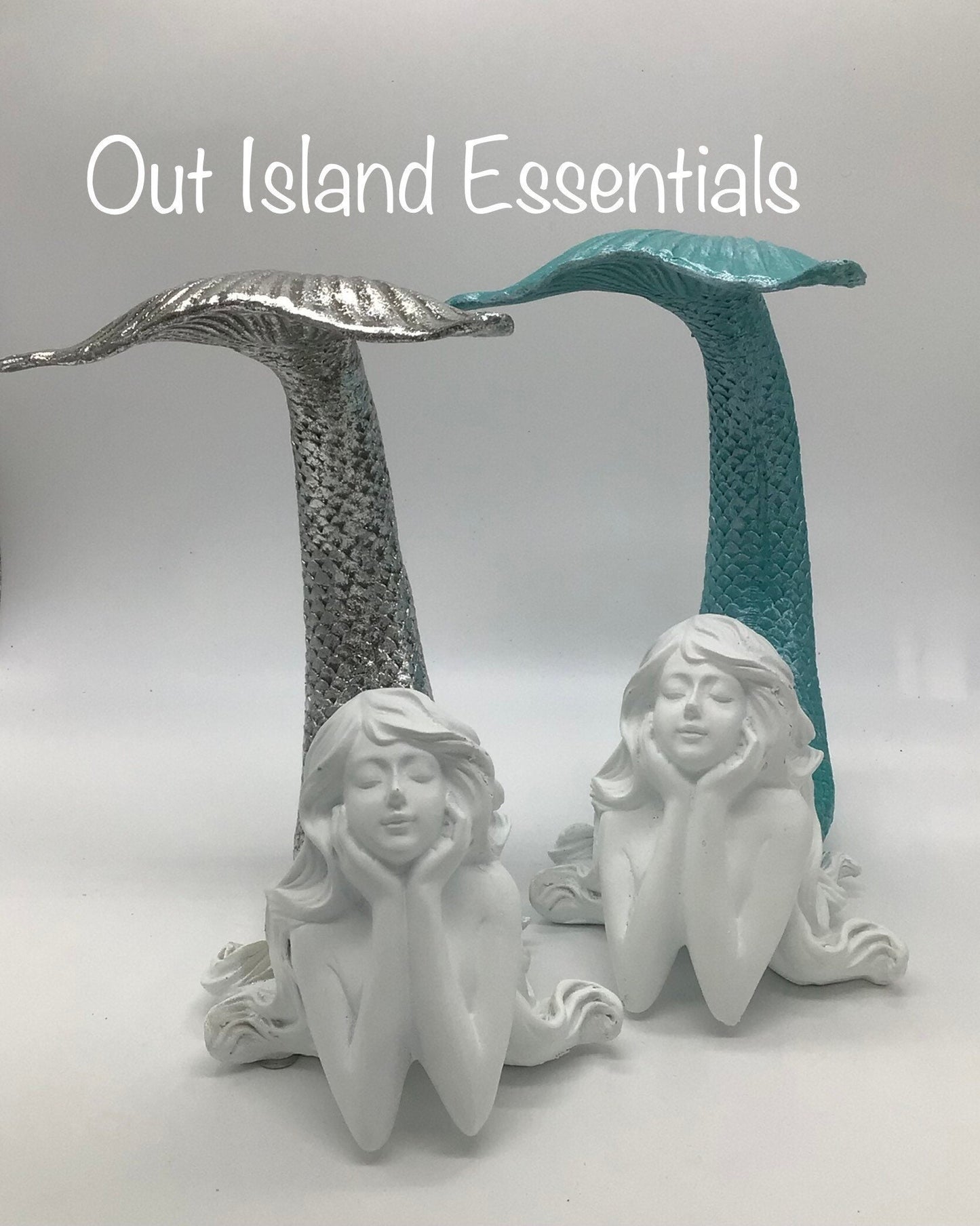 Tail Up Mermaid Statue | Mermaid Decoration | Daydreaming Mermaid | Fancy Tail Mermaid