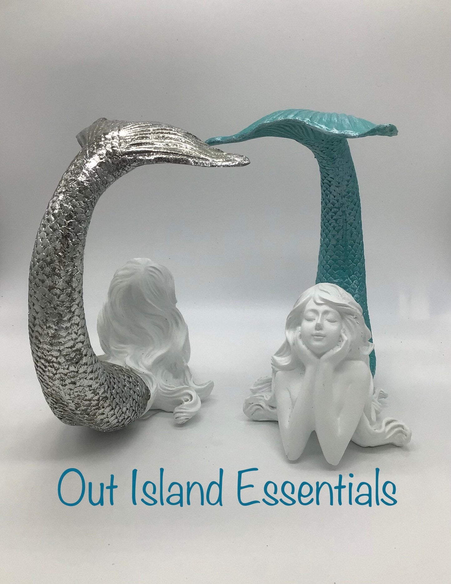 Tail Up Mermaid Statue | Mermaid Decoration | Daydreaming Mermaid | Fancy Tail Mermaid