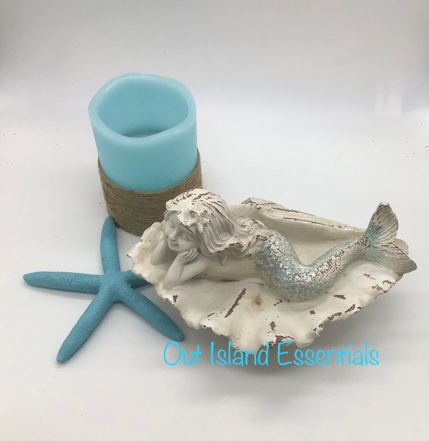 Mermaid In A Clam Shell Statue, Daydreaming Mermaid, Relaxing Little Mermaid