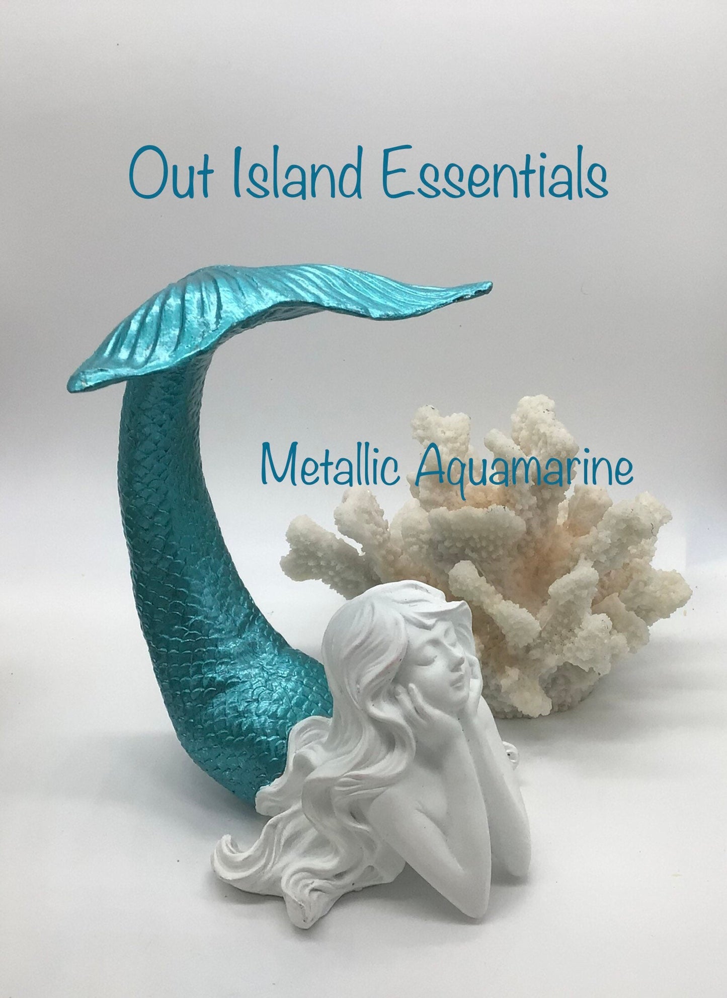 Tail Up Mermaid Statue | Mermaid Decoration | Daydreaming Mermaid | Fancy Tail Mermaid