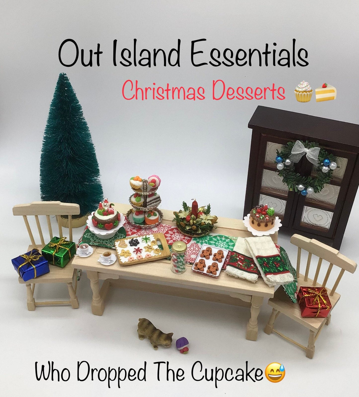 Miniature Christmas Dinner I Dollhouse Christmas Miniatures I Miniature Feast I Miniature Food I Miniature Dinner I Miniature Christmas Deco