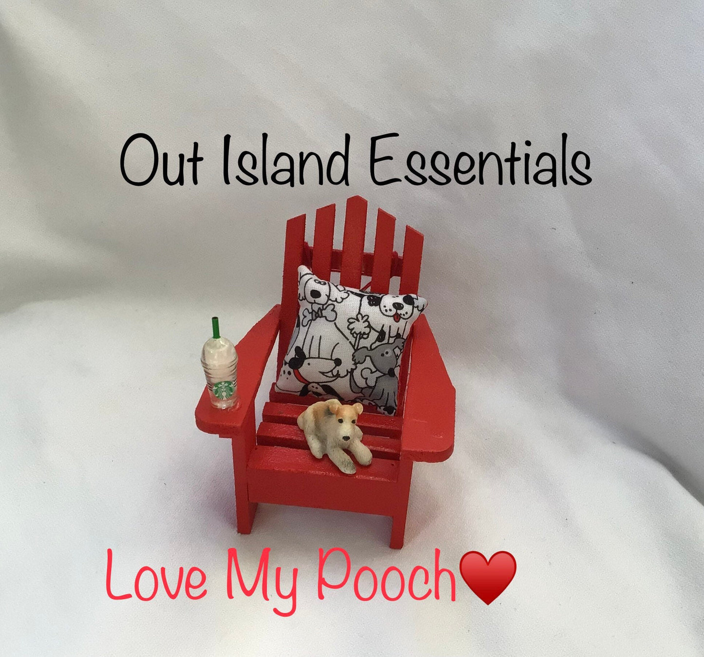 Love My Dog Christmas Beach Ornament | Adirondack Chair Christmas Ornament | Beach Chair Christmas Ornament | Coastal Christmas
