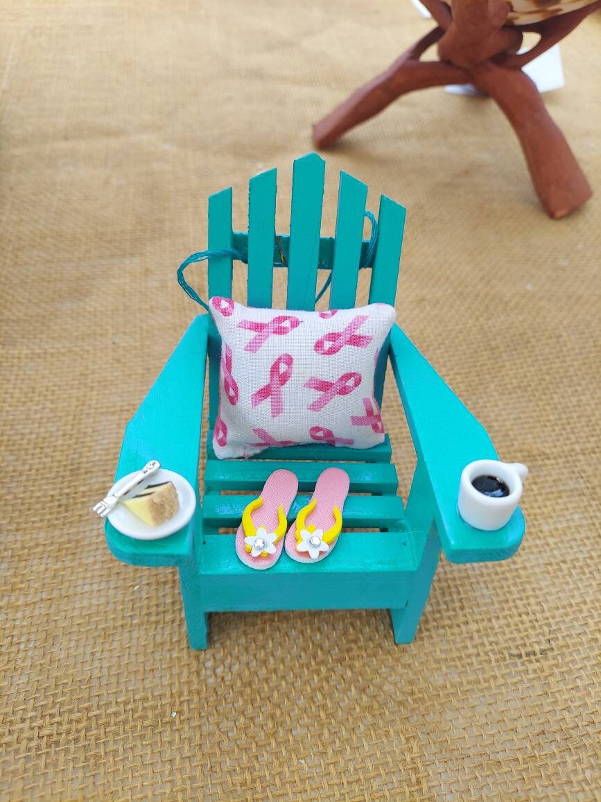 Adirondack Beach Breast Cancer Christmas Ornament