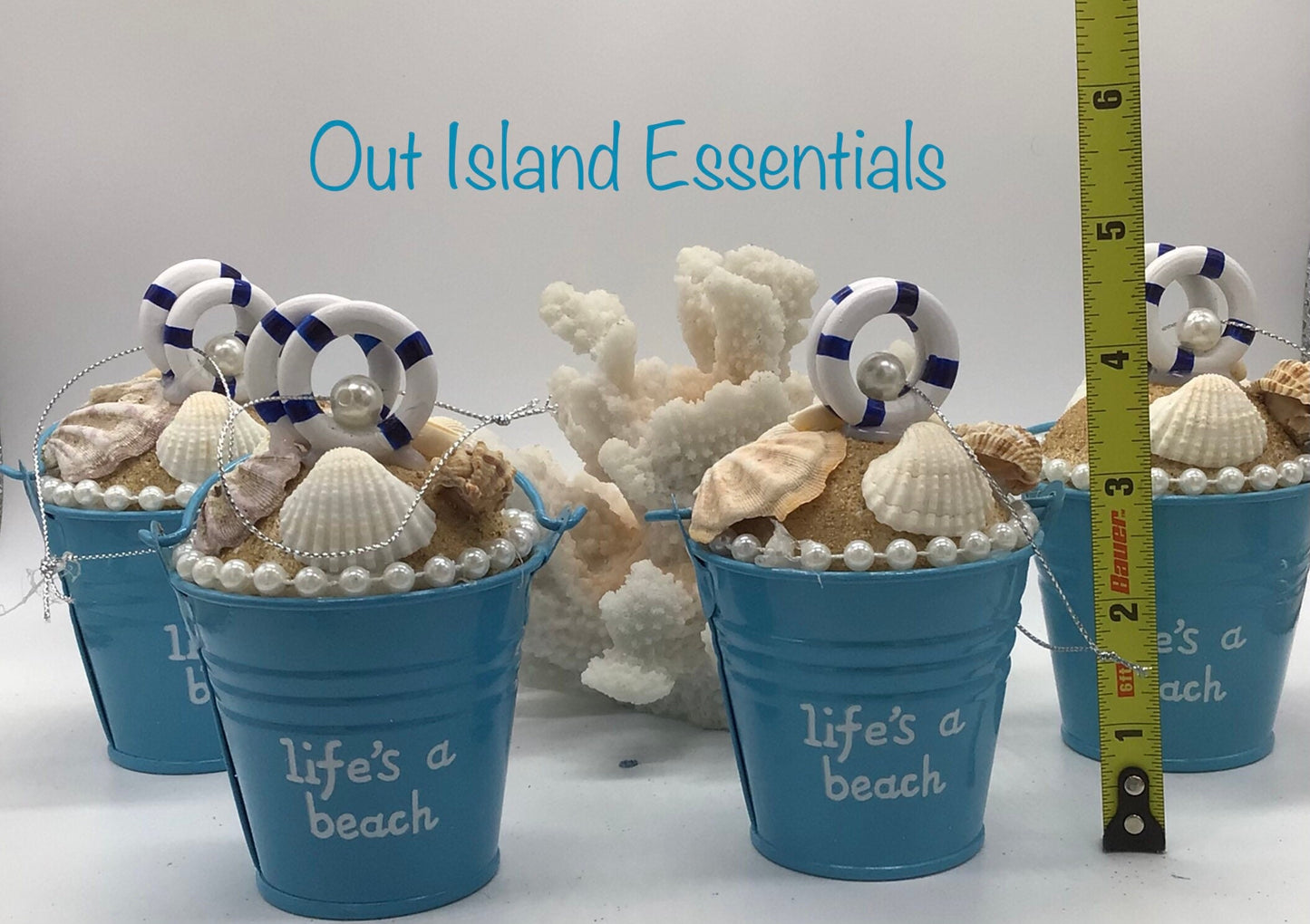 Biggie Beach Bucket Ornament I Coastal Christmas Ornament I Coastal Christmas Ornament I Big Bucket Seashell Christmas Ornament