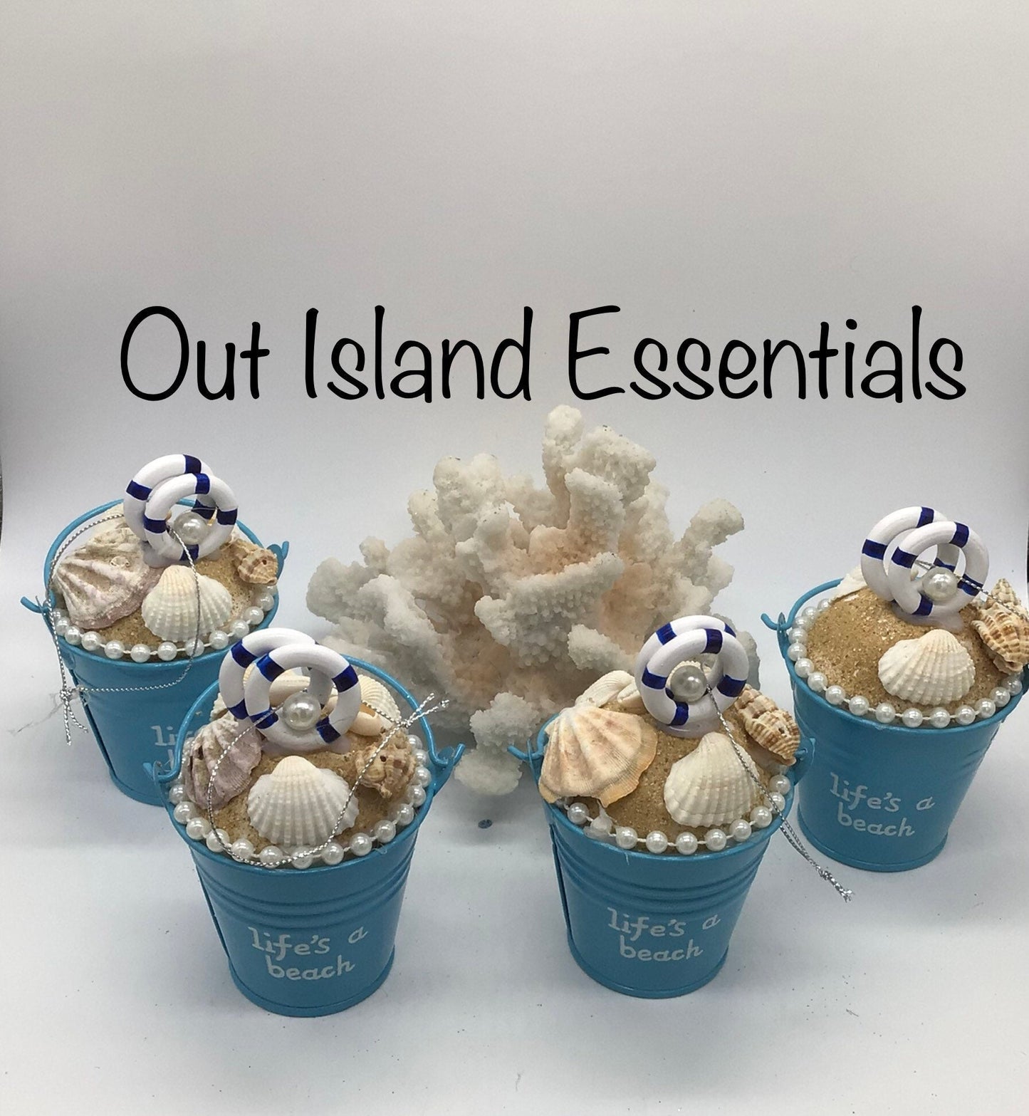 Biggie Beach Bucket Ornament I Coastal Christmas Ornament I Coastal Christmas Ornament I Big Bucket Seashell Christmas Ornament