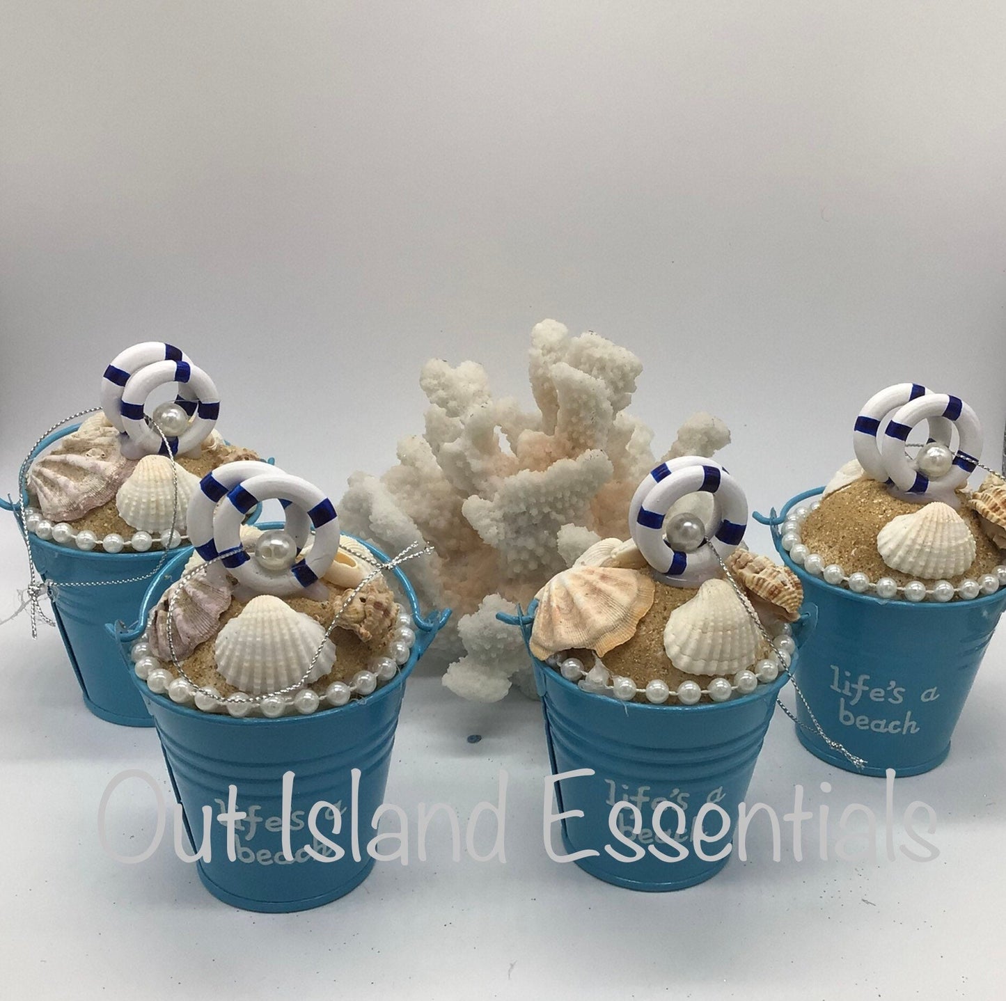 Biggie Beach Bucket Ornament I Coastal Christmas Ornament I Coastal Christmas Ornament I Big Bucket Seashell Christmas Ornament