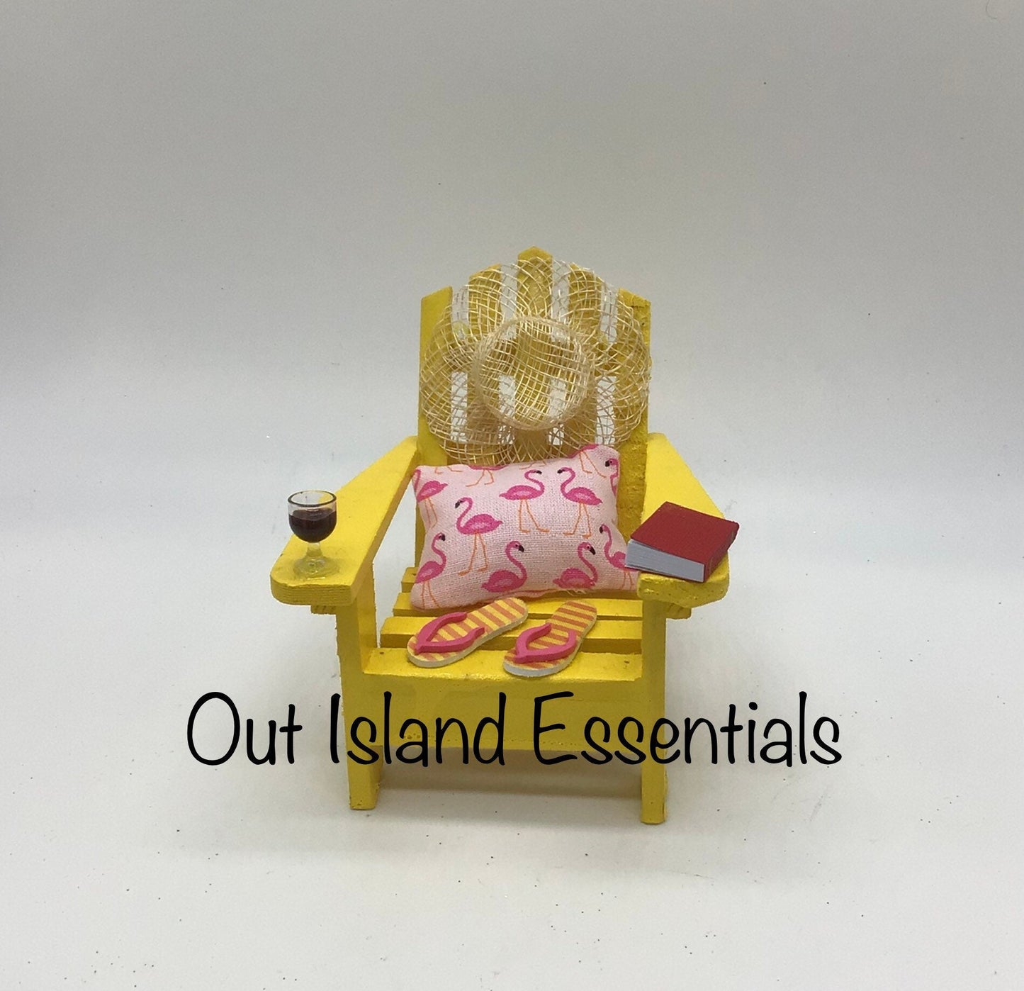 Adirondack Handmade Flamingo Ornament, Christmas Beach Ornament, Adirondack Chair Christmas Ornament, Flamingo Beach Chair
