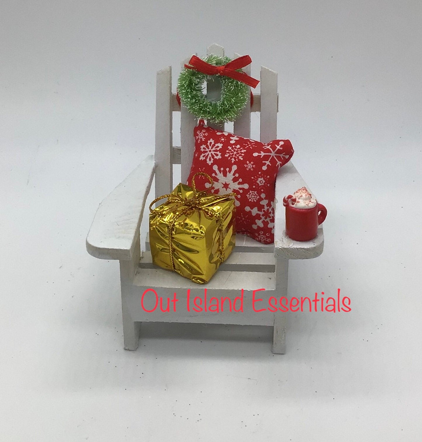 Adirondack Cozy Christmas Ornament, Handmade Christmas Beach Ornament, Adirondack Chair Christmas Ornament, Beach Chair Christmas Ornament