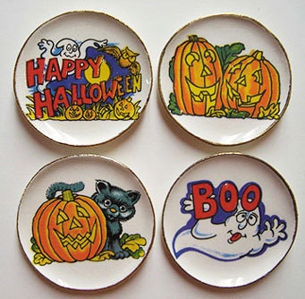 Miniature Christmas Platter I Dollhouse Holiday Trays I Miniature Doll Collector's Plates 1:12 Scale