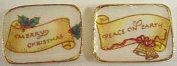 Miniature Christmas Platter I Dollhouse Holiday Trays I Miniature Doll Collector's Plates 1:12 Scale