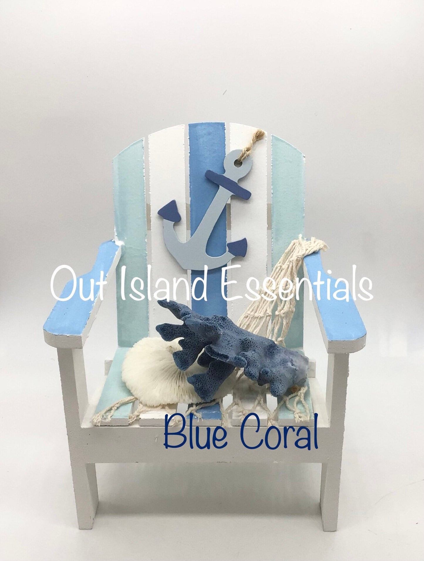 Centerpiece Adirondack Chair | Coastal Beach Decor | Real Coral Chair Decoration | Table Top Decor | Oversized Coastal Mini Chair