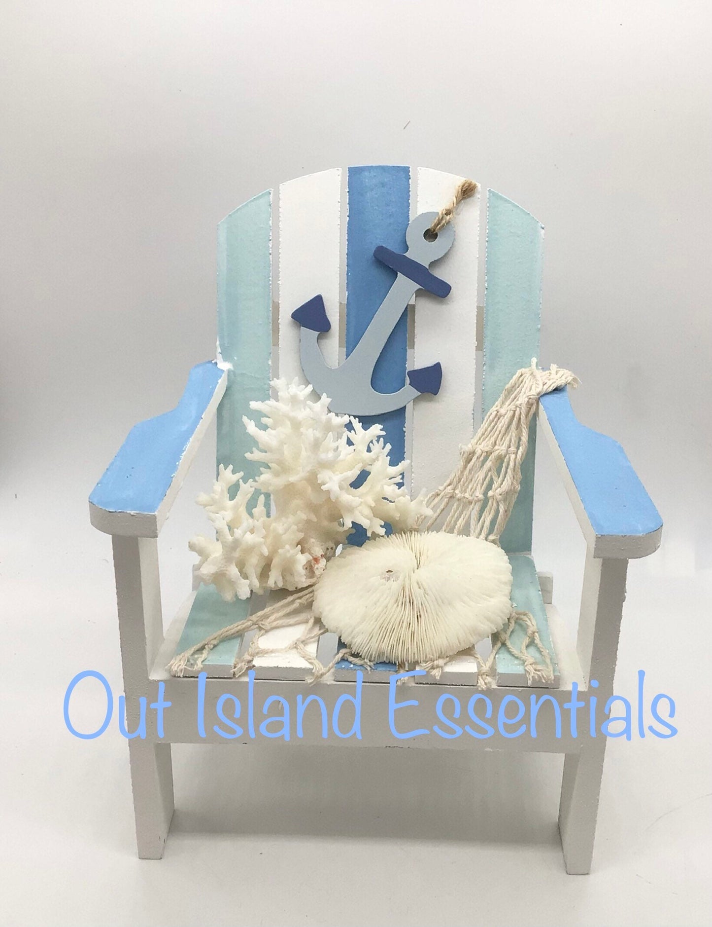 Centerpiece Adirondack Chair | Coastal Beach Decor | Real Coral Chair Decoration | Table Top Decor | Oversized Coastal Mini Chair