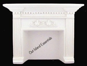 Unique Ornate Finished Fireplace I Dollhouse Miniature Fireplace I White 1:12 Scale Decorative Fireplace
