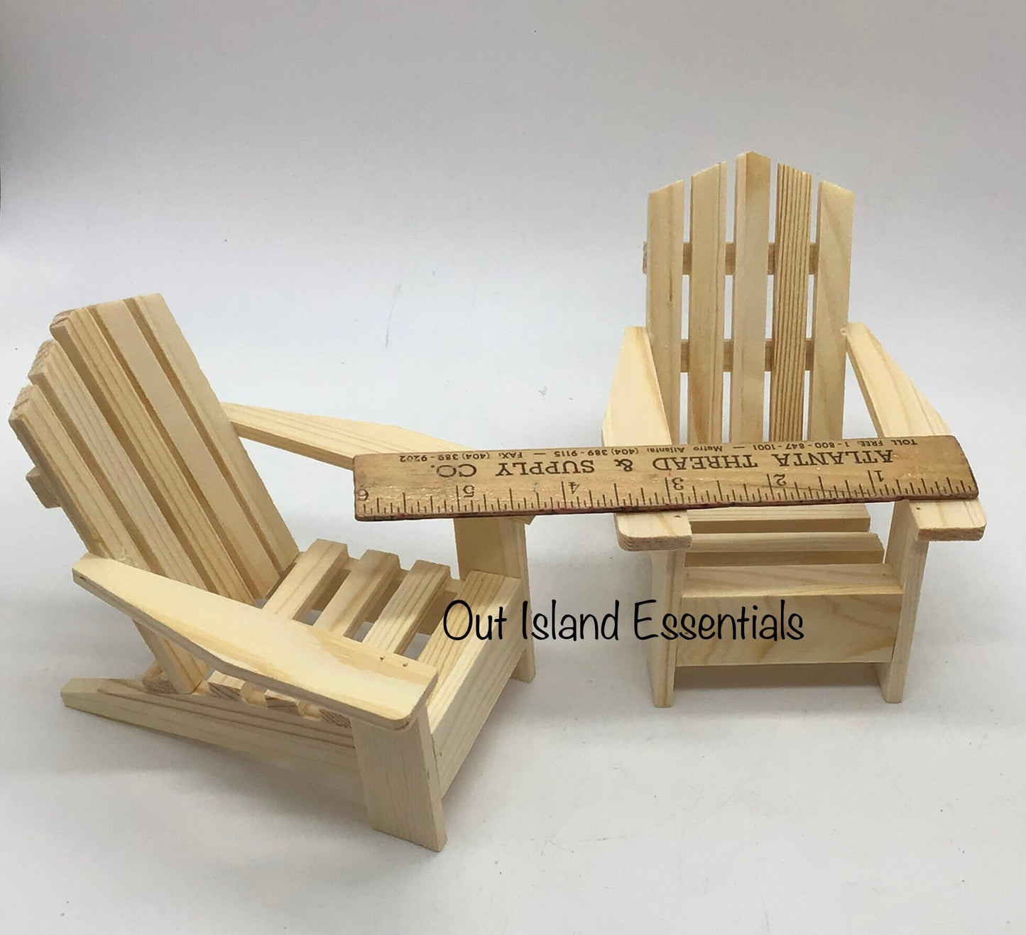 Miniature Adirondack Chair I Unfinished Wood Fairy Chair I Dollhouse Miniature I Cake Topper I DIY Crafts