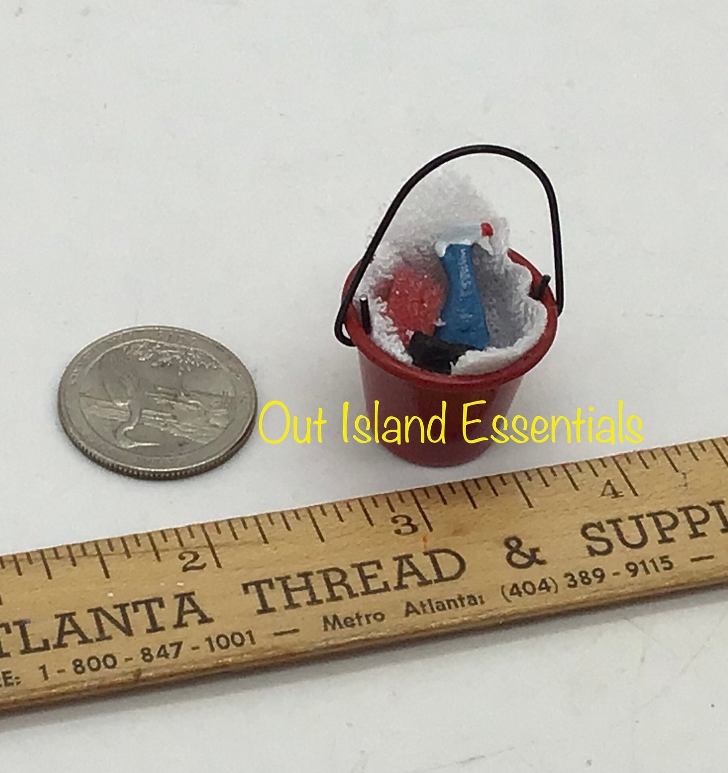 Dollhouse Miniature I Dollhouse Miniature Bucket I Dollhouse Red Bucket I Mini Red Bucket I DIY Doll Bucket I 1:12 Dollhouse Miniatures