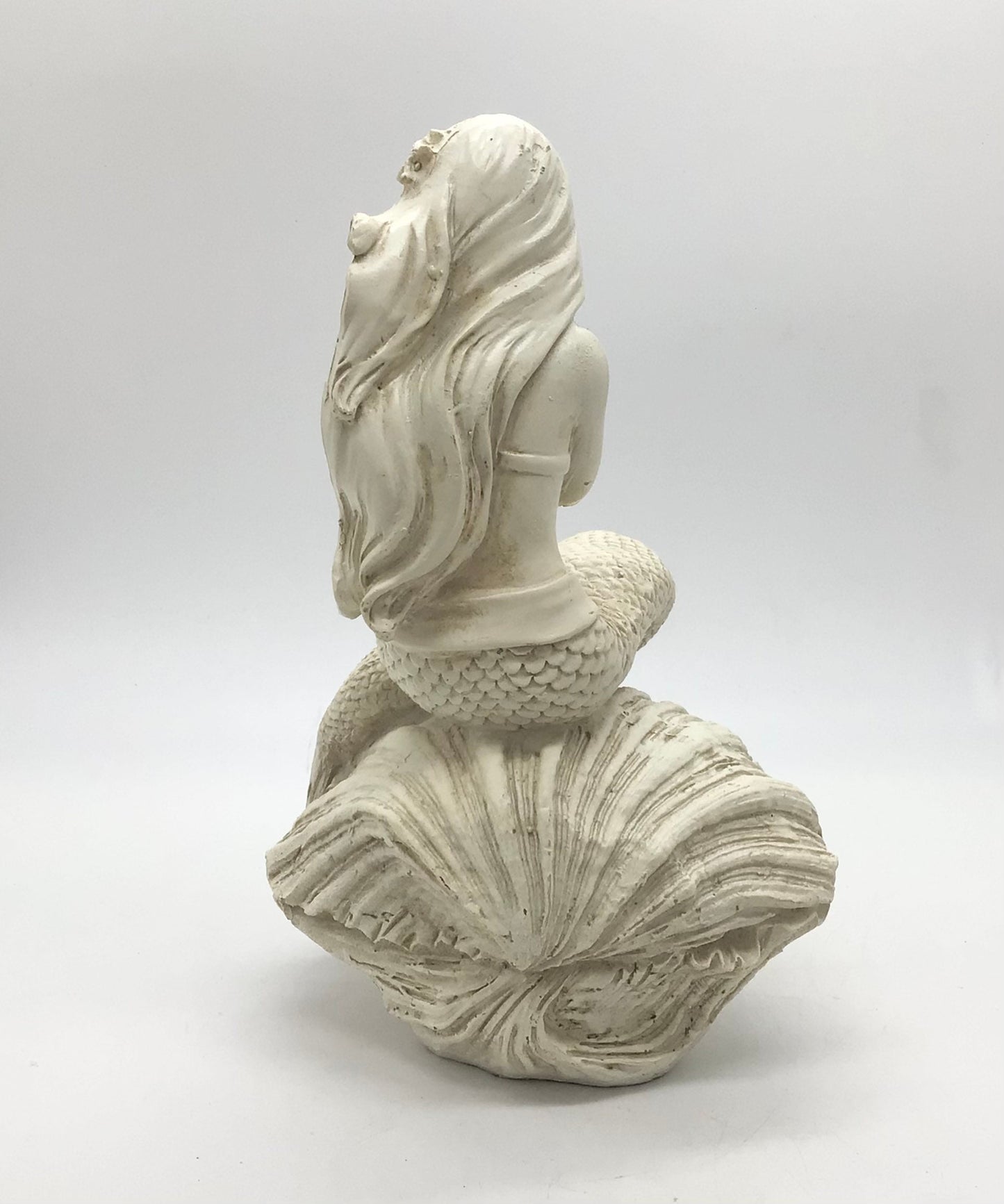Mermaid On A Clam Statue, Daydreaming Mermaid, Mermaid On A Shell