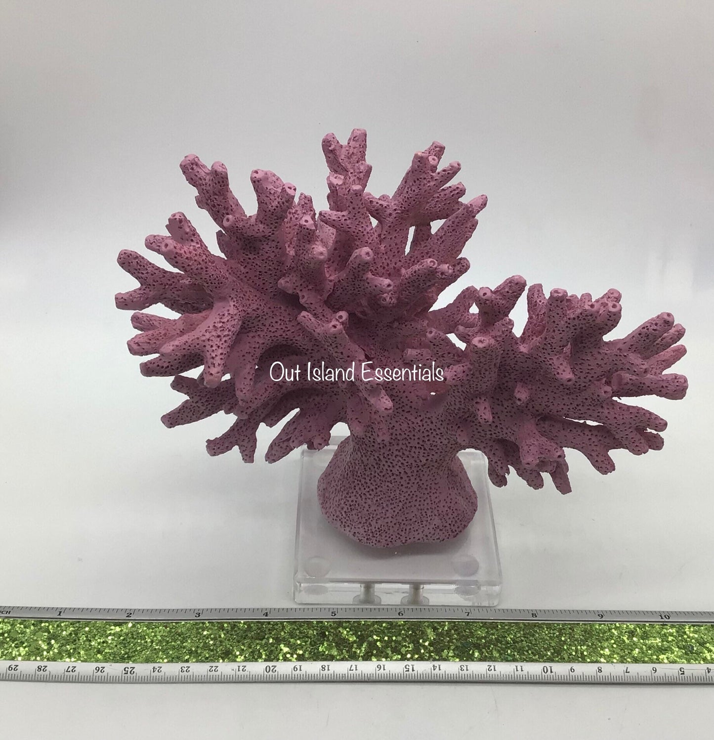 Faux Orange Coral Display, Eco Friendly Coral Display, Orange Finger Coral Decor