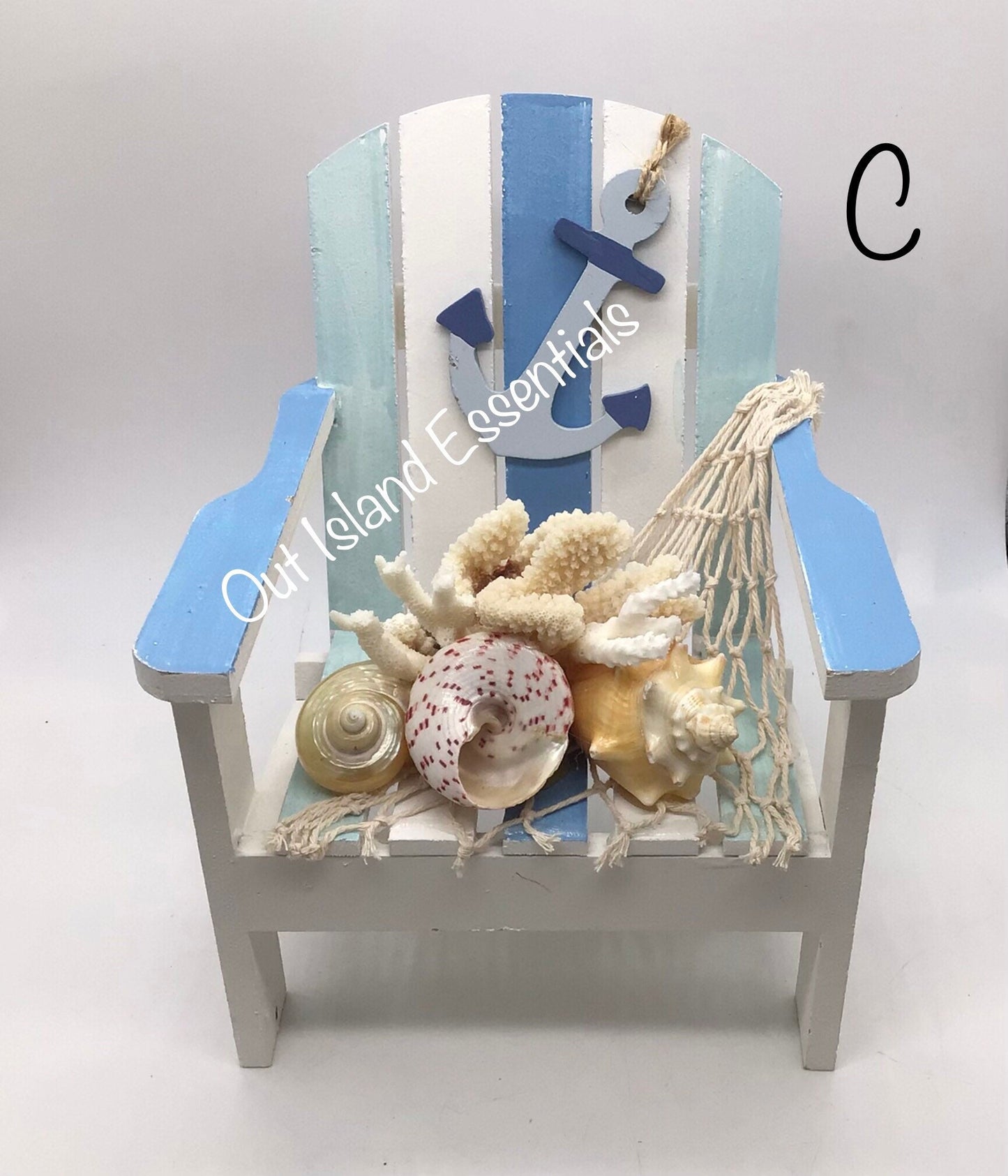 Centerpiece Adirondack Chair | Coastal Beach Decor | Real Coral Chair Decoration | Table Top Decor | Oversized Coastal Mini Chair