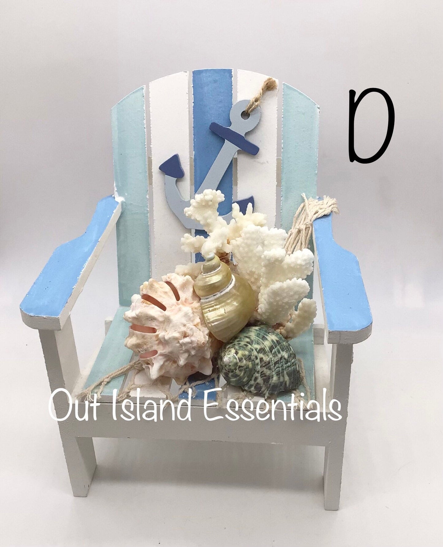 Centerpiece Adirondack Chair | Coastal Beach Decor | Real Coral Chair Decoration | Table Top Decor | Oversized Coastal Mini Chair