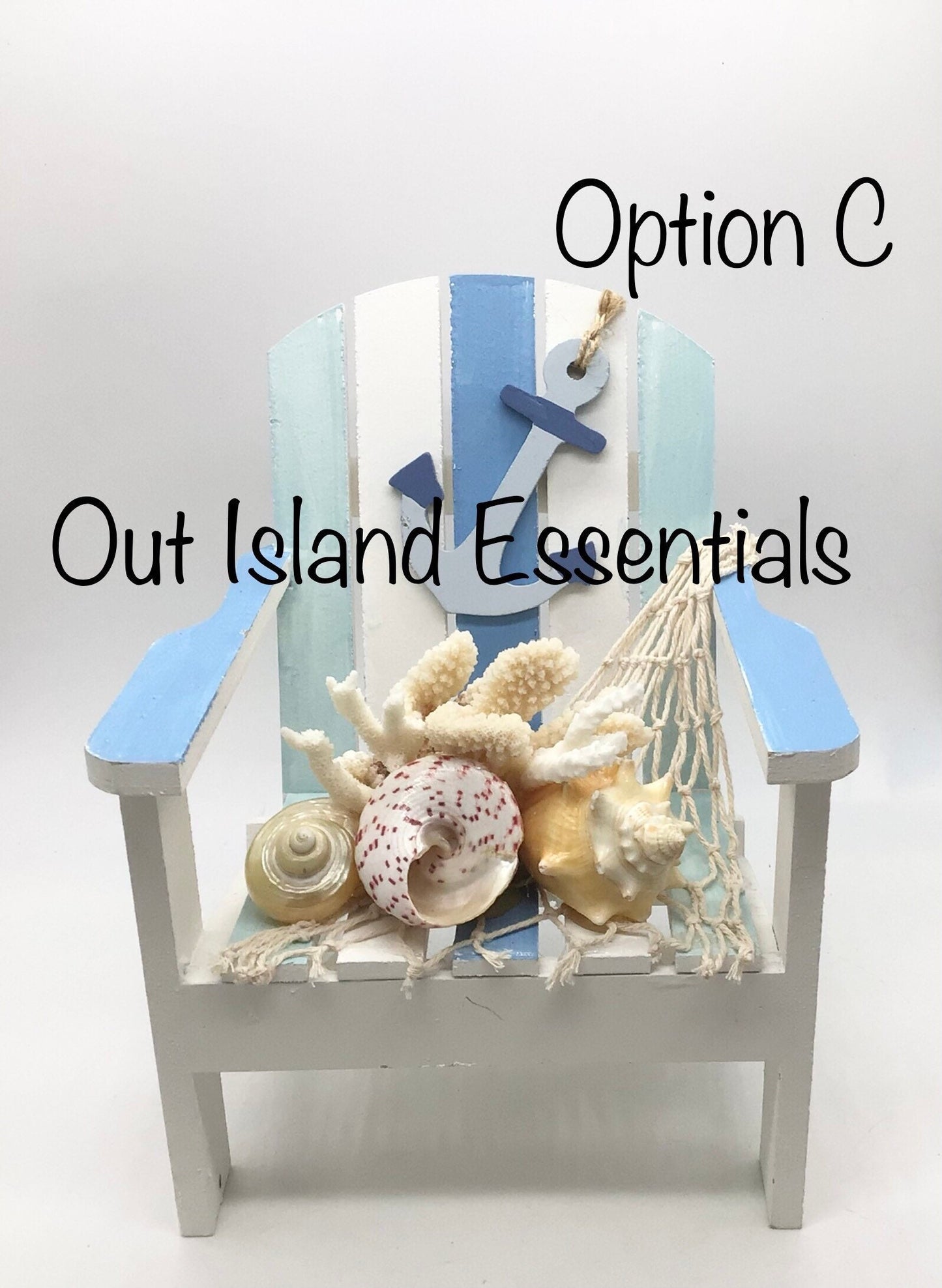 Centerpiece Adirondack Chair | Coastal Beach Decor | Real Coral Chair Decoration | Table Top Decor | Oversized Coastal Mini Chair