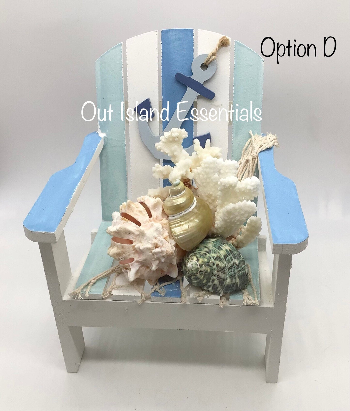 Centerpiece Adirondack Chair | Coastal Beach Decor | Real Coral Chair Decoration | Table Top Decor | Oversized Coastal Mini Chair