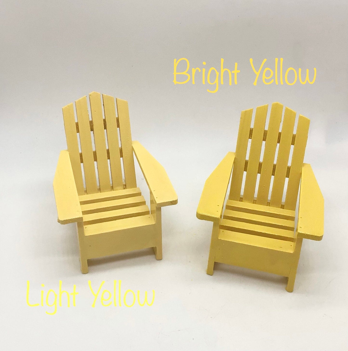 Painted Miniature Adirondack Chair, Finished Wood Fairy Chair, Adirondack Miniature Cake Topper, Assorted Colors